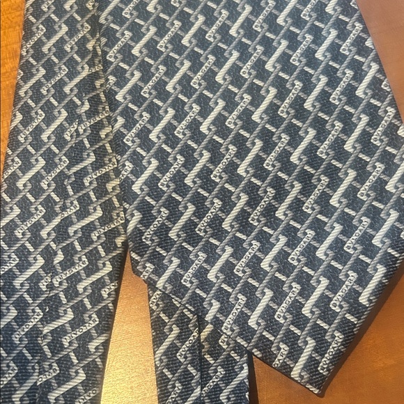 Men's Bulgari Grey Silk Tie